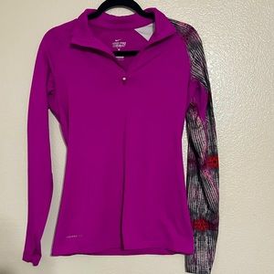 Nike Pro Combat Dri-Fit Pink Long Sleeve Fitted Top Size Medium